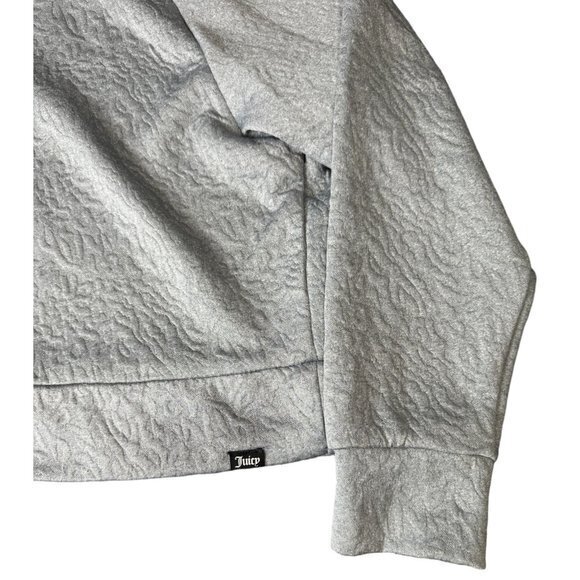 Juicy Couture Women's Jacquard Quilted Crop‎ Pullover GrAY Sweater Size L |E1 - Picture 6 of 11